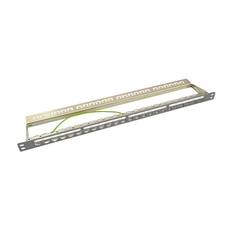 Patchpannel Keystone 24 Port 0.5 HE shielded. grey LogiLink