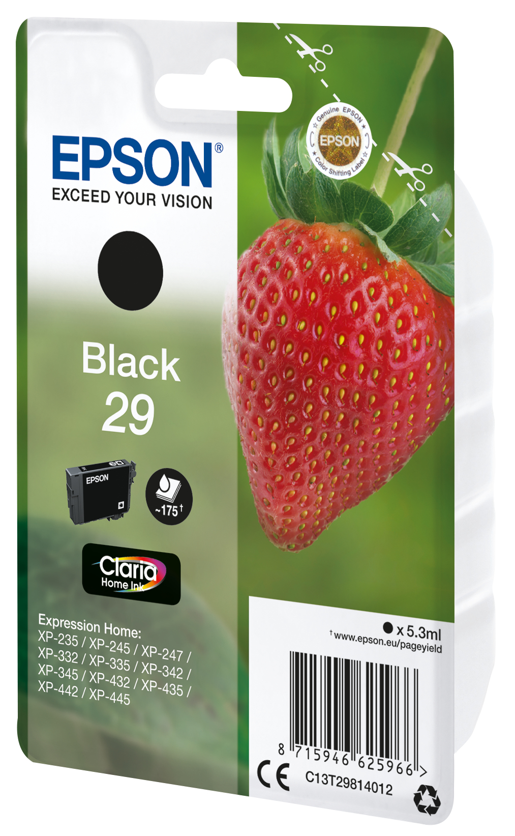 Epson Tinte 29 C13T29814010 Schwarz bis zu 175 Seiten