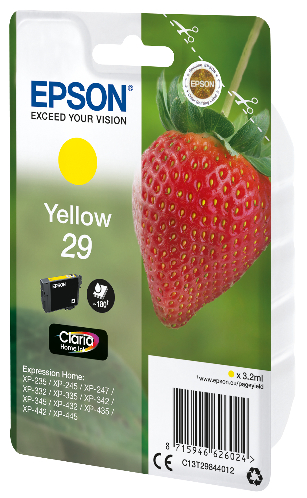 Epson Tinte 29 C13T29844012 Gelb bis zu 180 Seiten