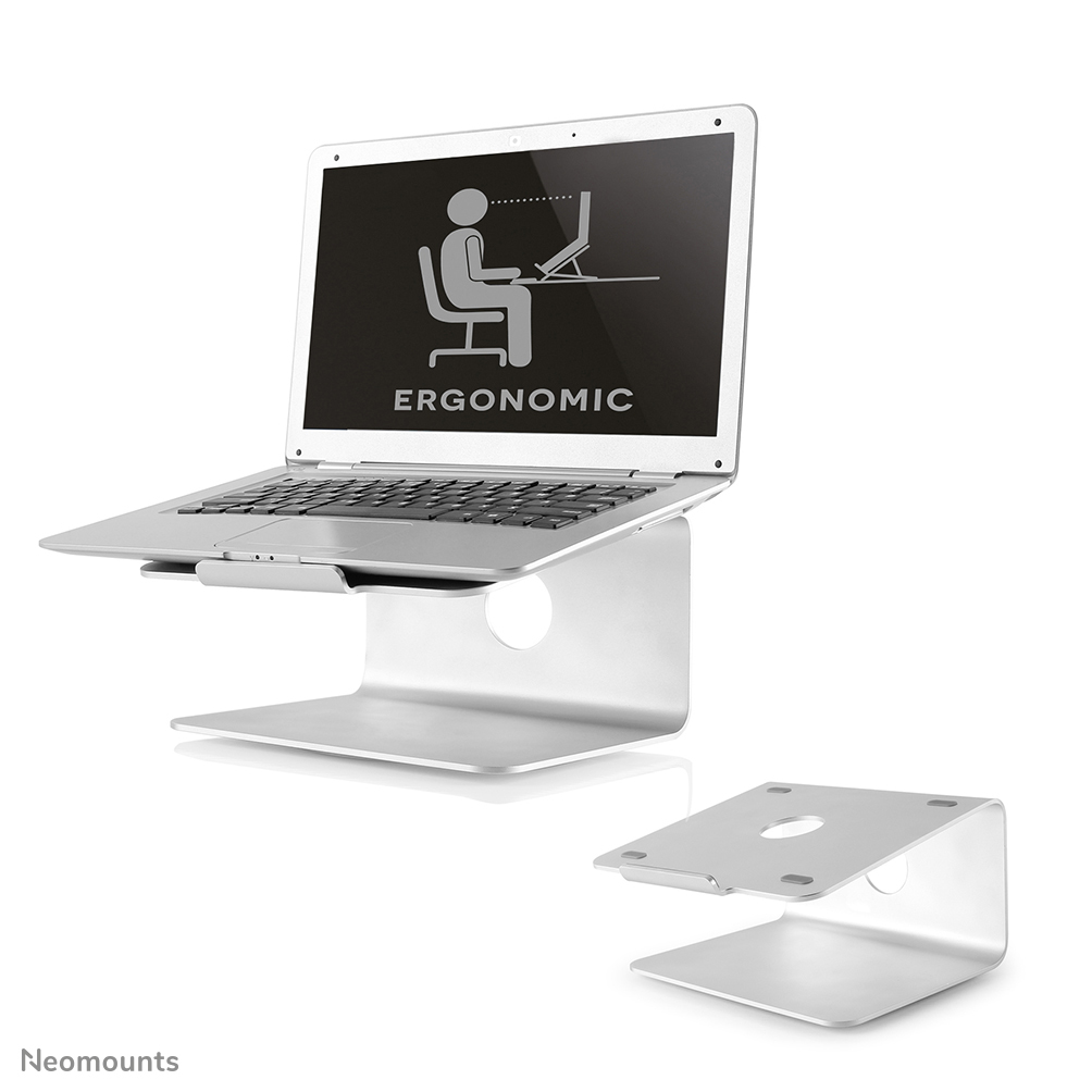 Neomounts NSLS050, Raised And Rotatable  Aluminium Laptop Stand  notebook stand, Notebook stand, Silver, 25.4 cm (10"), 43.2 cm (17"), 360?, 240