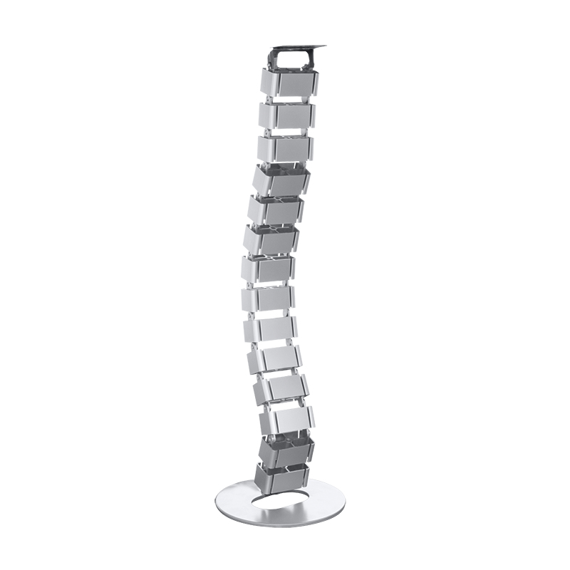 Flexible cable channel, 800x68 mm (18 joints), silver
