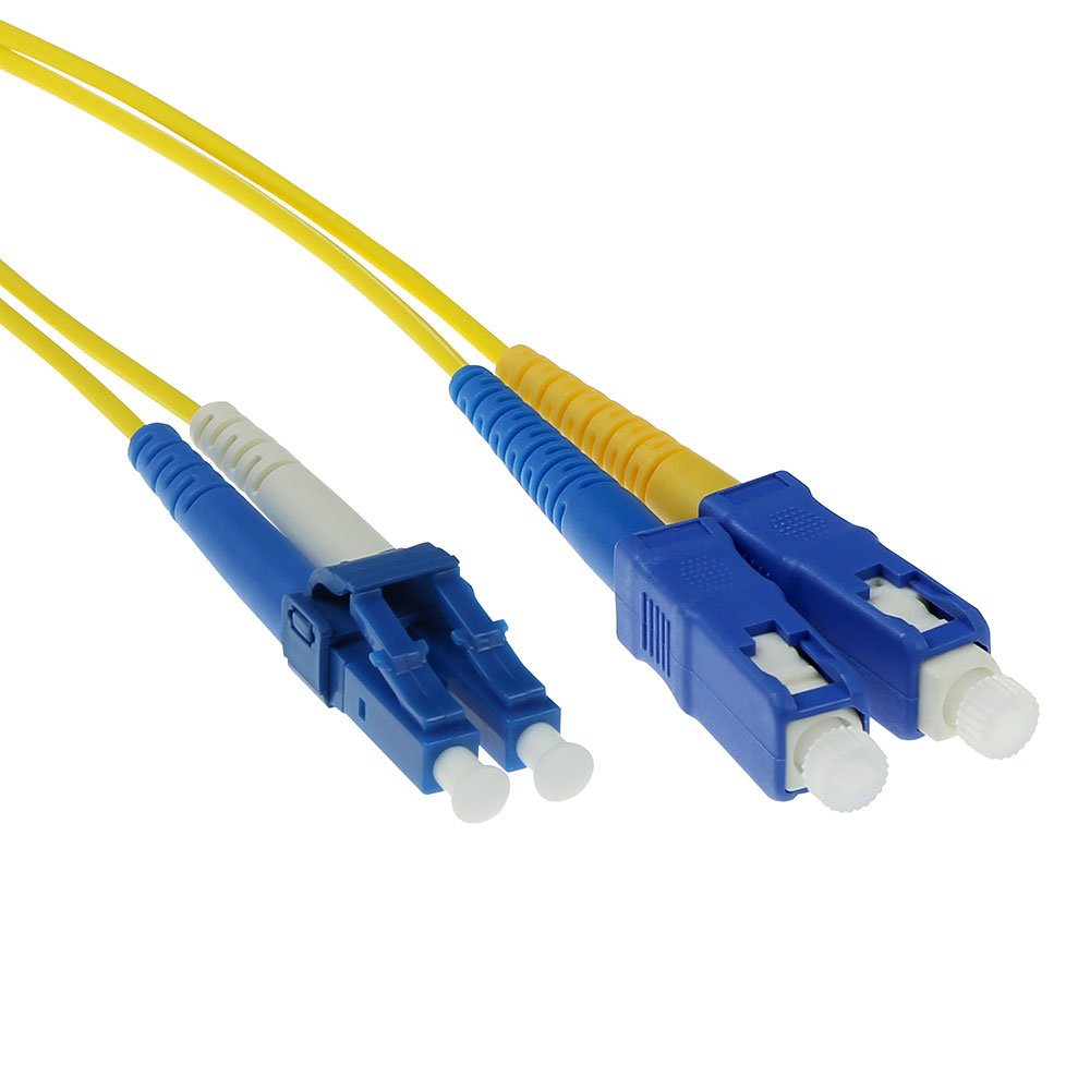 1 meter LSZH Singlemode 9/125 OS2 fiber patch cable duplex with LC and SC connectors