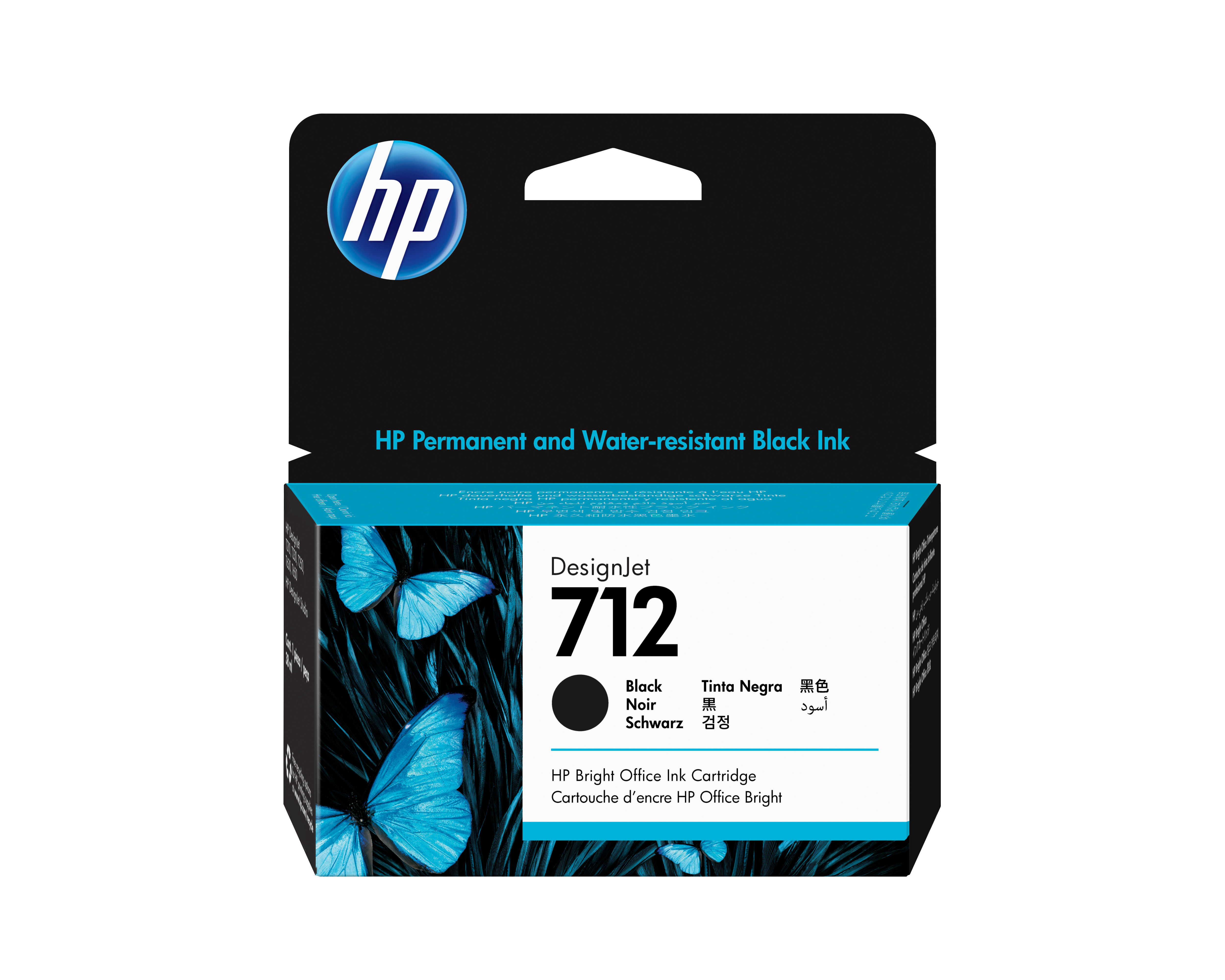 HP 712 Sort Blæk 3ED70A