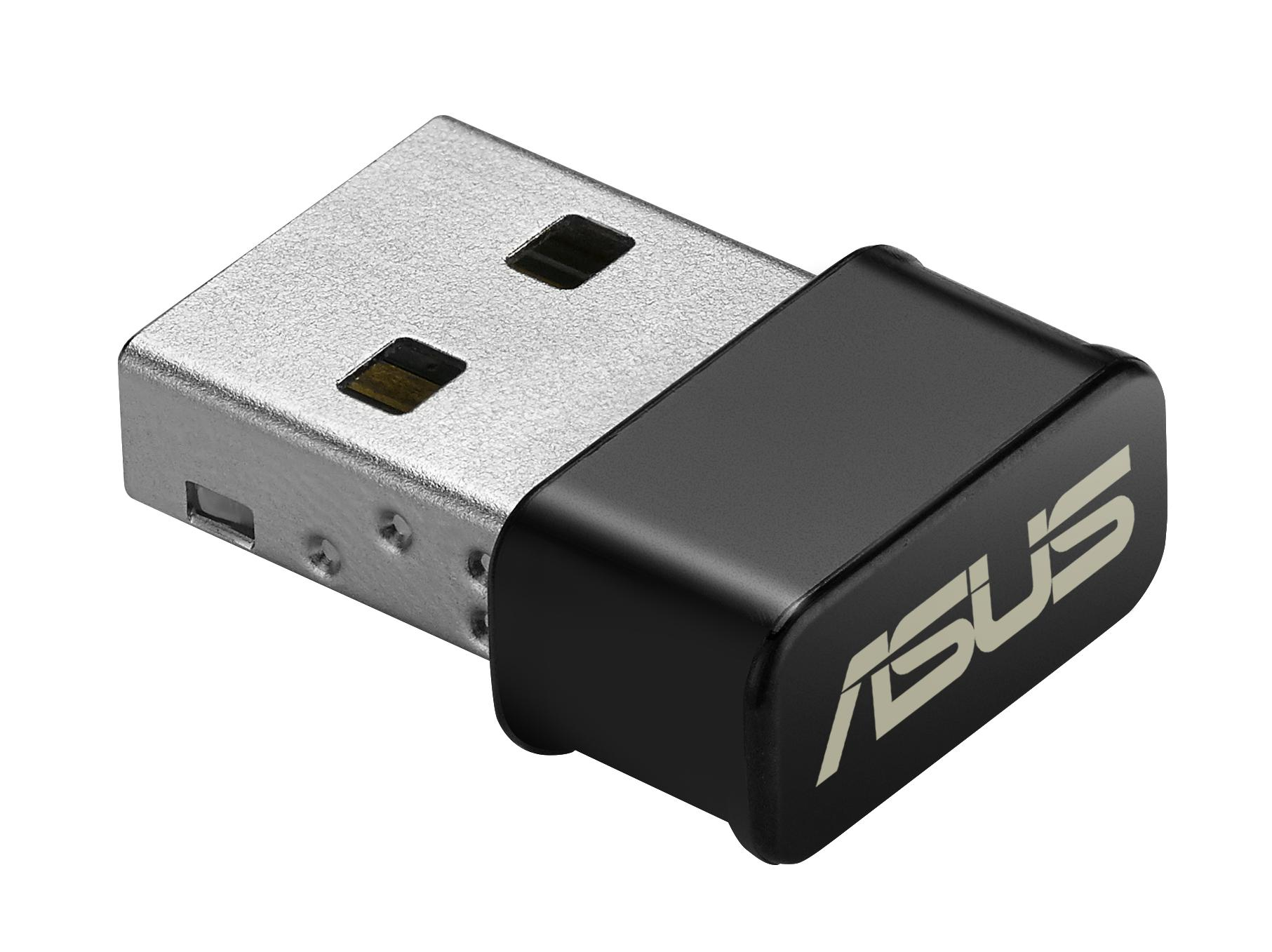 Asus WL-USB USB-AC53 NANO USB USB-AC53 Nano, Wireless, USB,  WLAN, Wi-Fi 5 (802.11ac), 867 Mbit/s, Black,Stainless steel