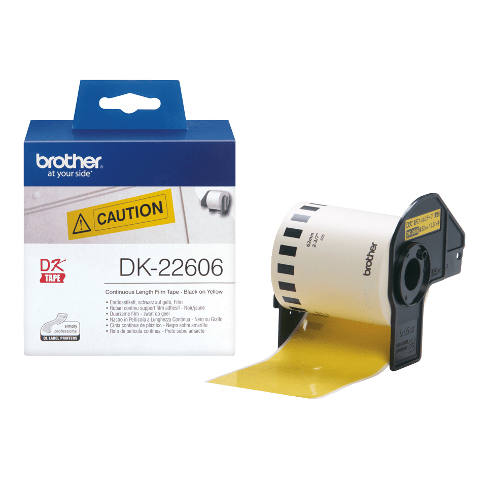 BROTHER P-Touch DK-22606 gelb continue length film 62mm x 15.24m