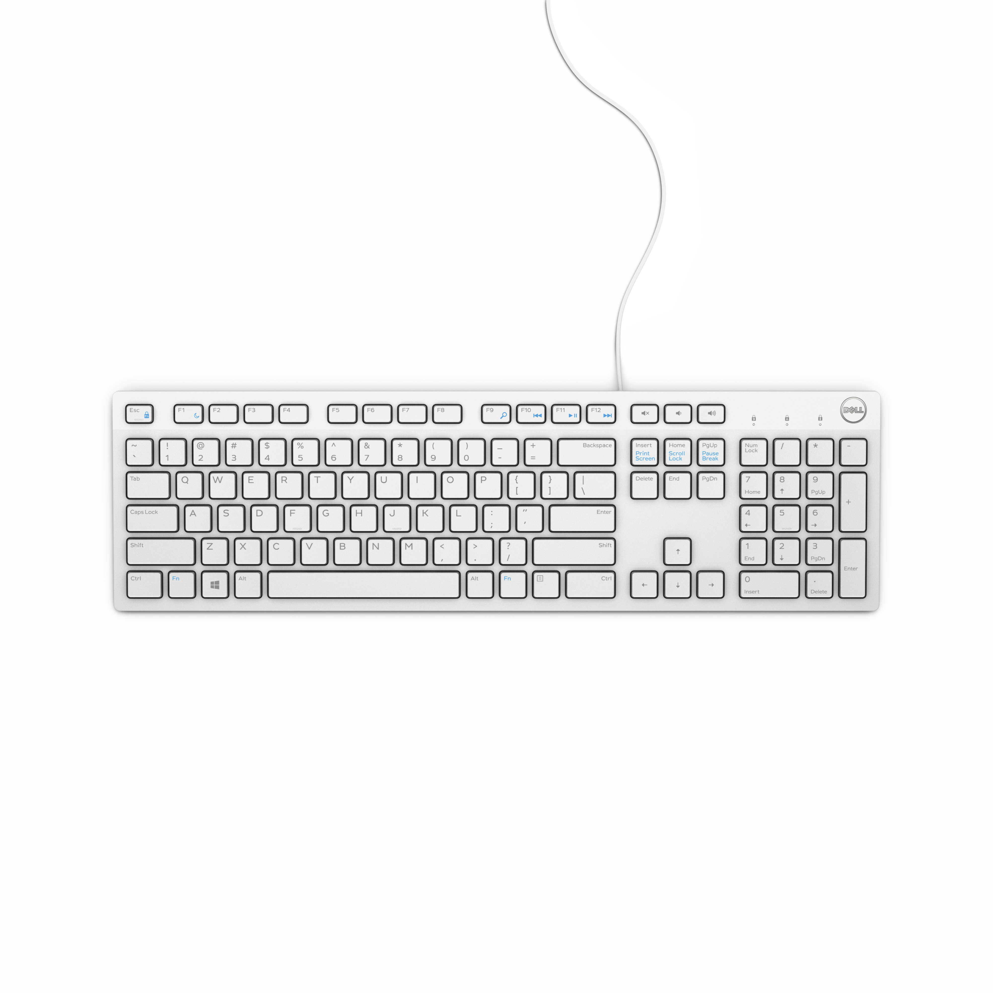 Dell KB216 kabelgebundenes USB Keyboard - DE Layout - White