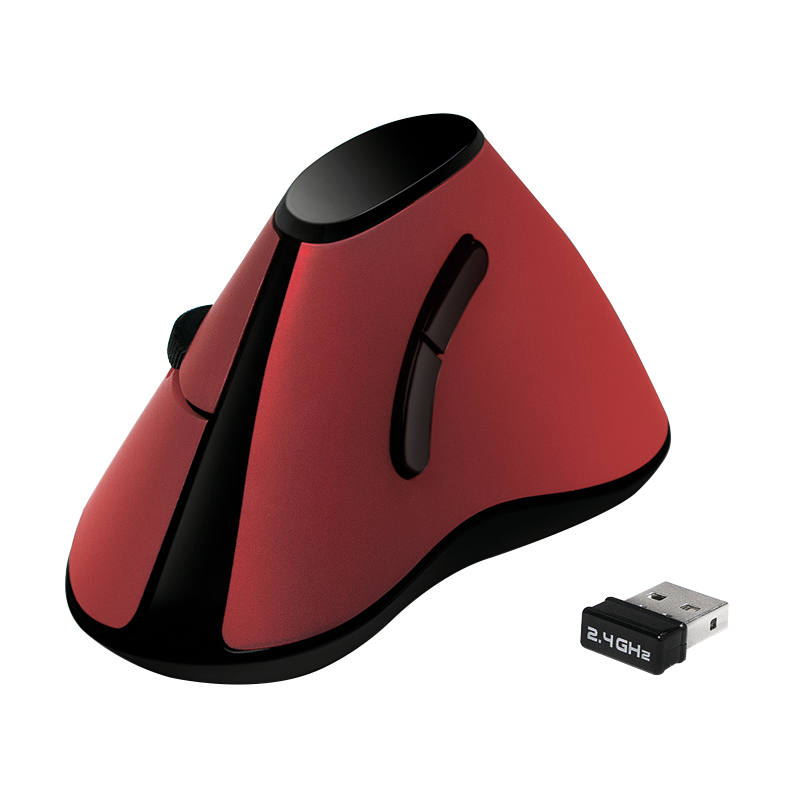 Logilink Mouse, 2.4G, Ergonomic vertical, 5-button, bordeaux red