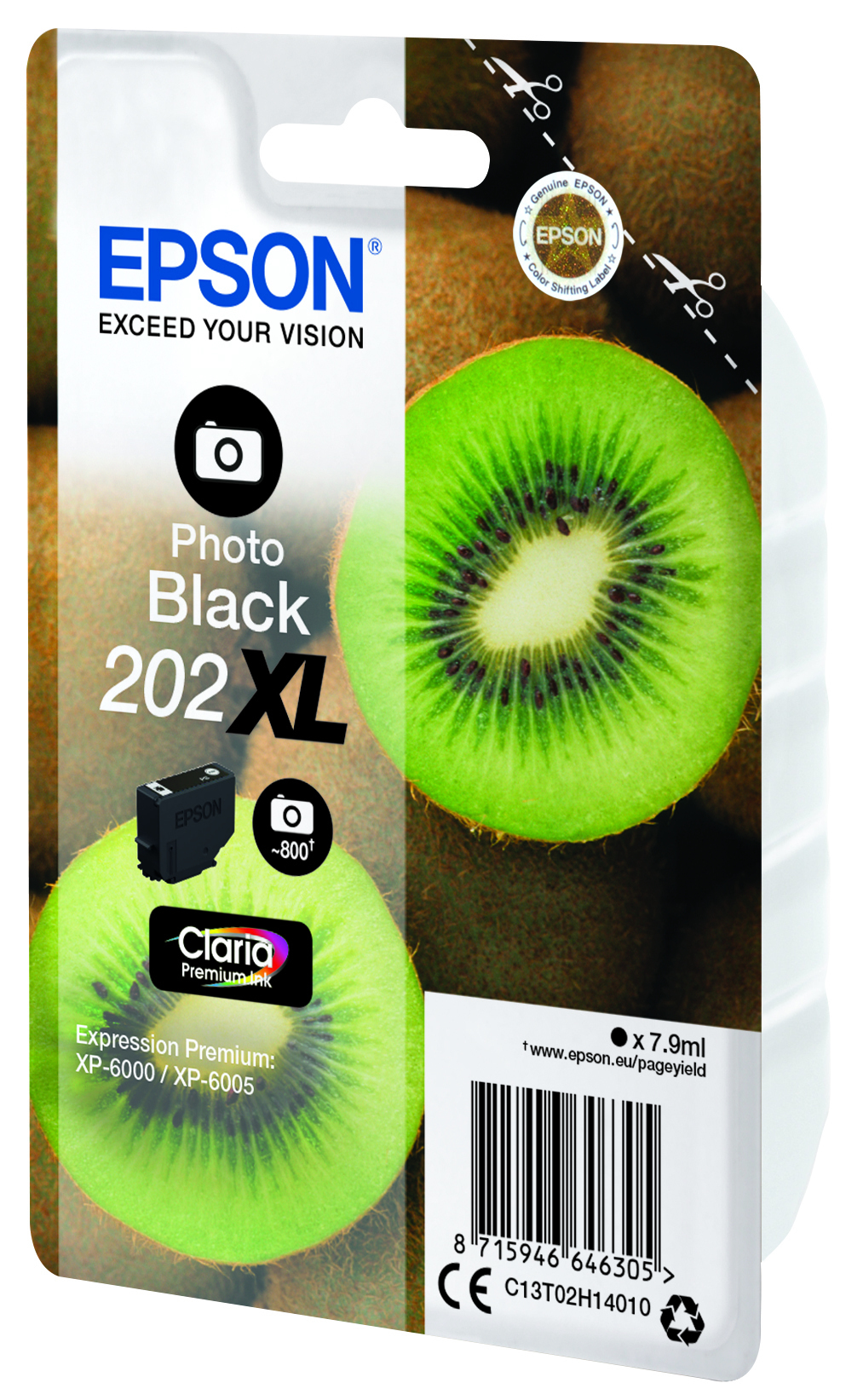 Epson 202XL Foto-sort 800 sider Blæk C13T02H14010