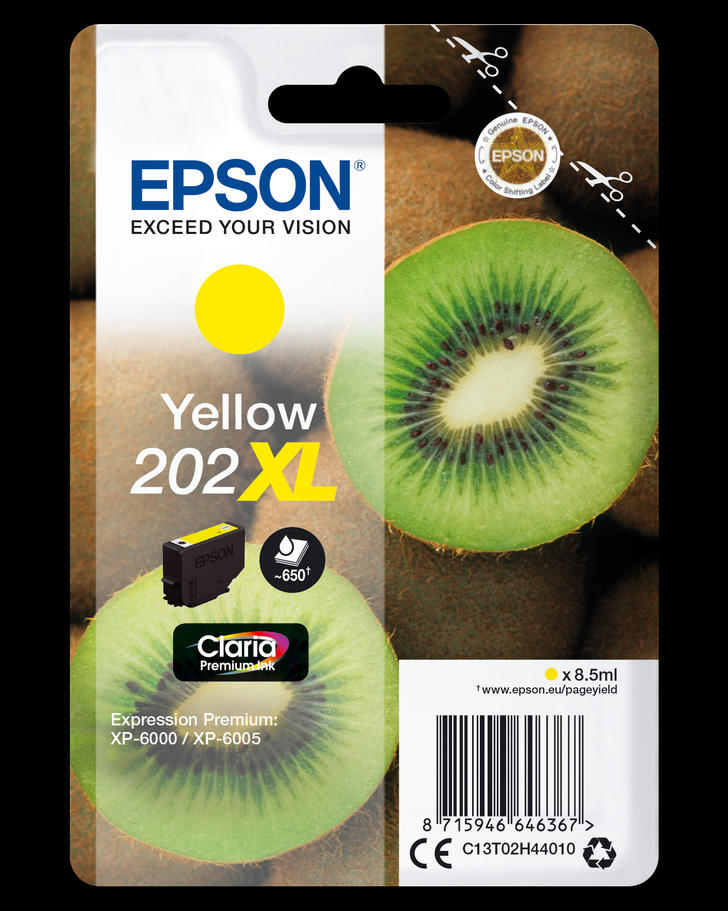 Epson Singlepack 202XL Claria Premium Ink | 650Pages | Gul