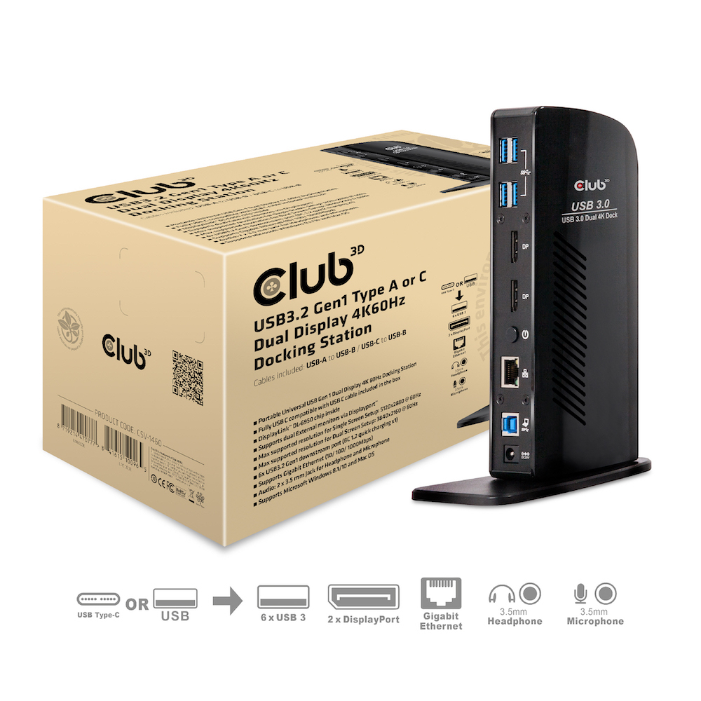 Club3D SenseVision USB 3.0 Dual Displa