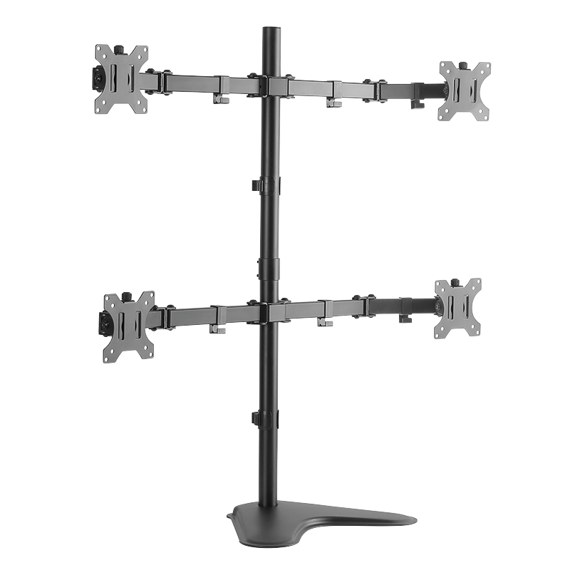 Quad Monitor stand 13"-32", steel, arm length: each 399mm