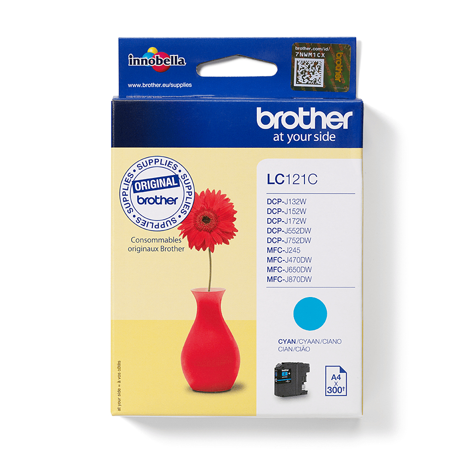 Brother Tinte LC-121C Cyan bis zu 300 Seiten A4 nach ISO 24711