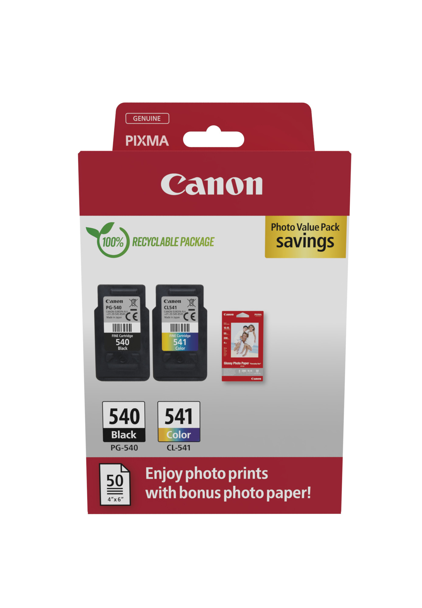 Canon Tinte PG-540/CL-541 5225B013 2er Multipack (BK/Color) inkl. Fotopapier