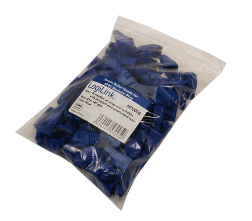 Logilink Modular RJ45 Plug Cable Boot 5.8mm, blue, 100 pcs.
