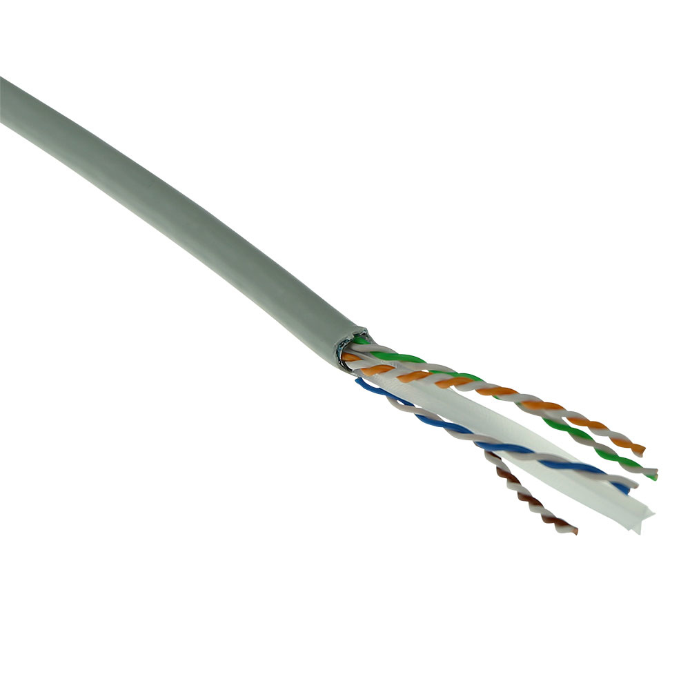 Cat 6 F/UTP solid installation cable, PVC, CPR euroclass ECA, 24AWG, grey 305 meter