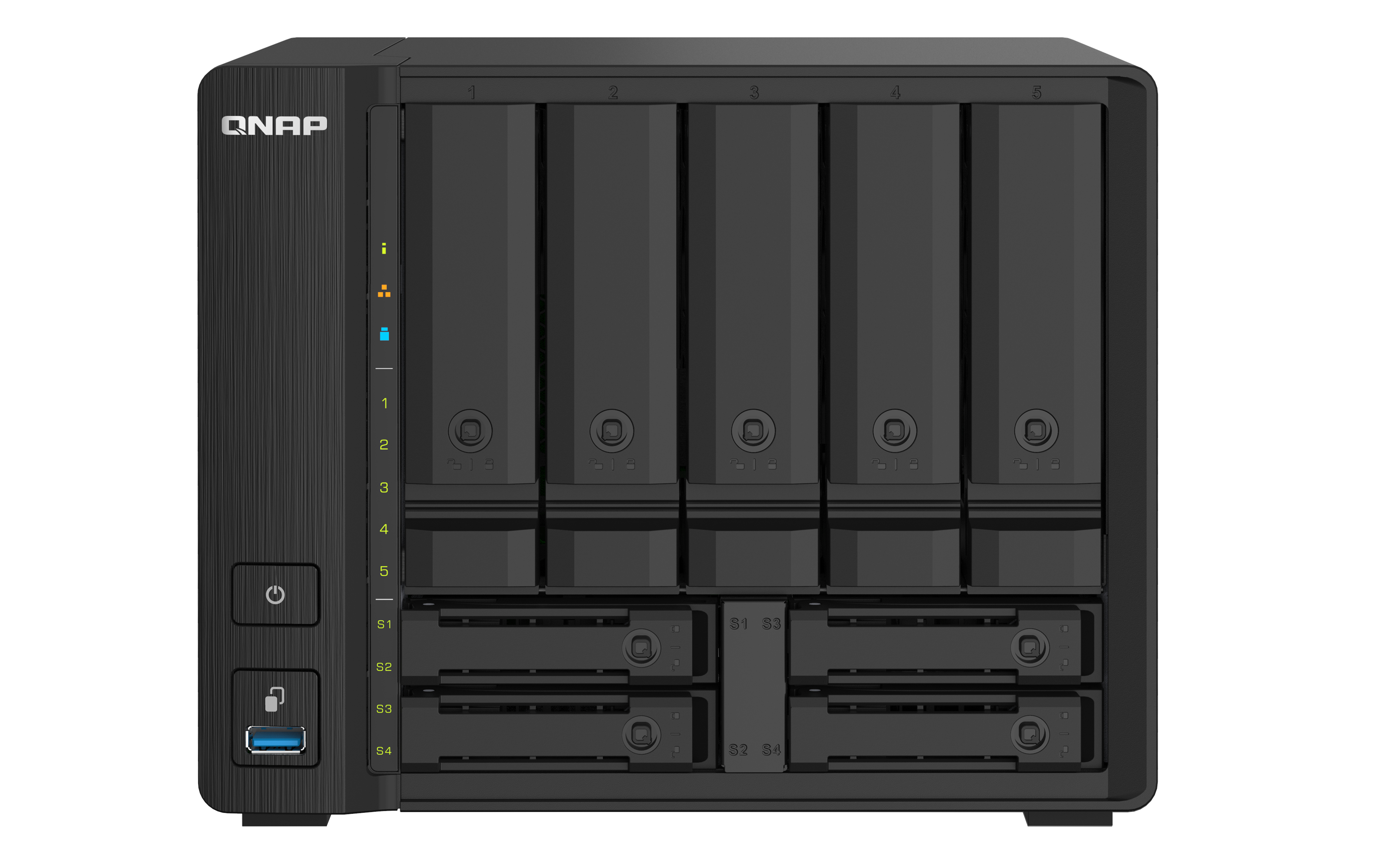 QNAP TS-932PX-4G 9-Bay NAS AL324 4GB DDR4 SODIMM 5x3.5inch 4x2.5inch drive slots 2x10GbE SFP+ LAN 2x2.5GbE LAN 3xUSB 3.2 Gen1
