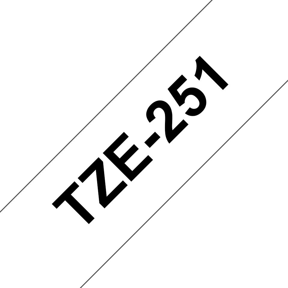 Brother TZE251 Tejp Svart Text, Vit botten, 24mm