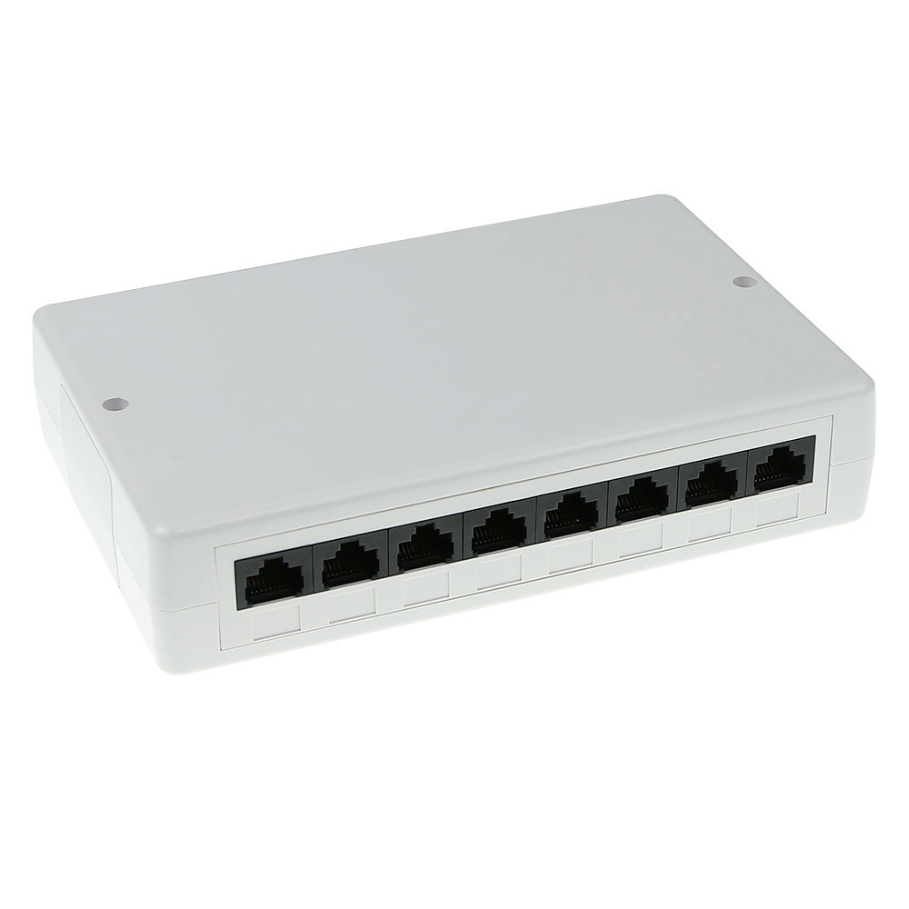 Surface mounted box unshielded 8 ports CAT6