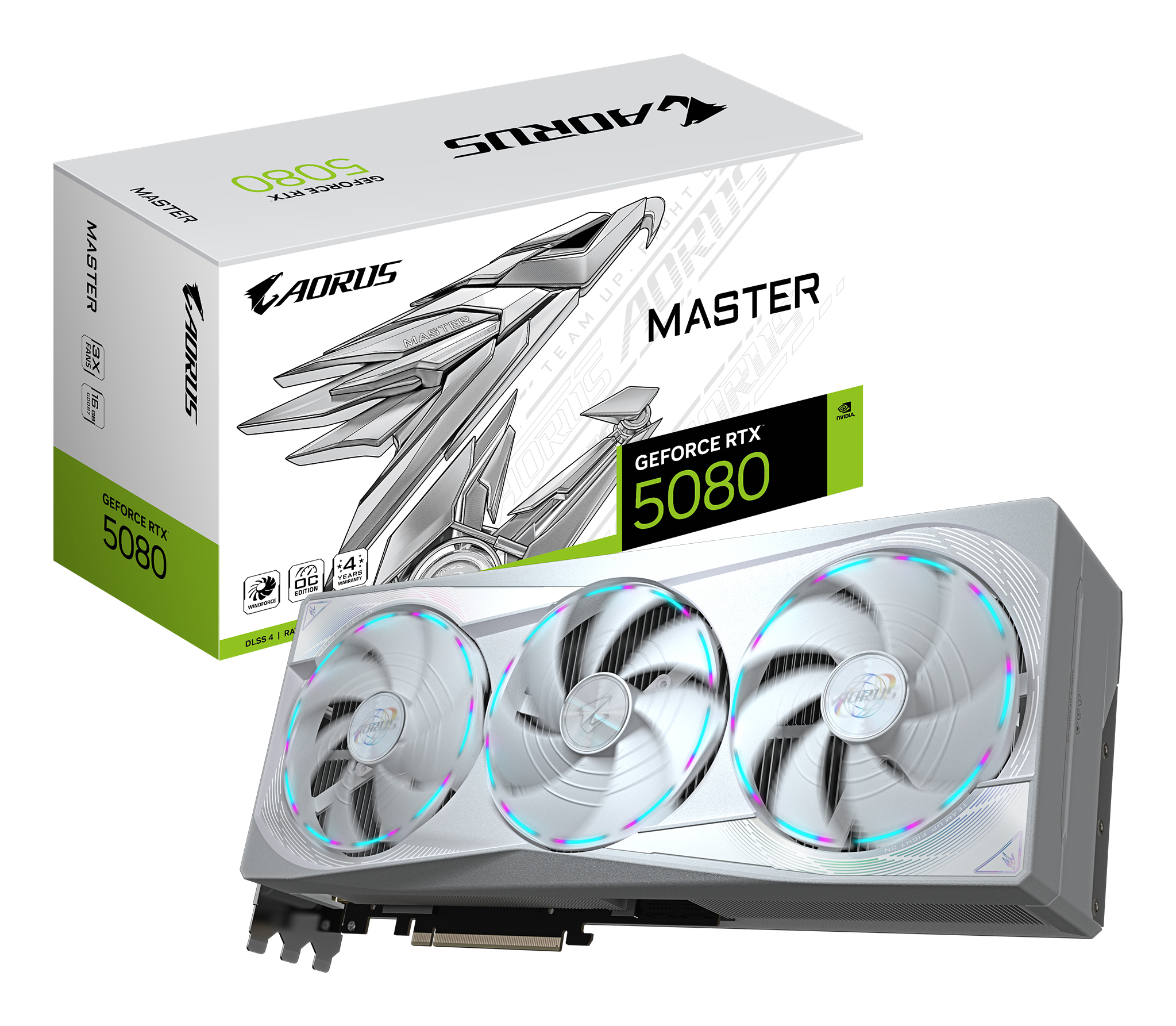 RTX 5080 16GB Gigabyte Aorus Master Ice GDDR7 3Fan white