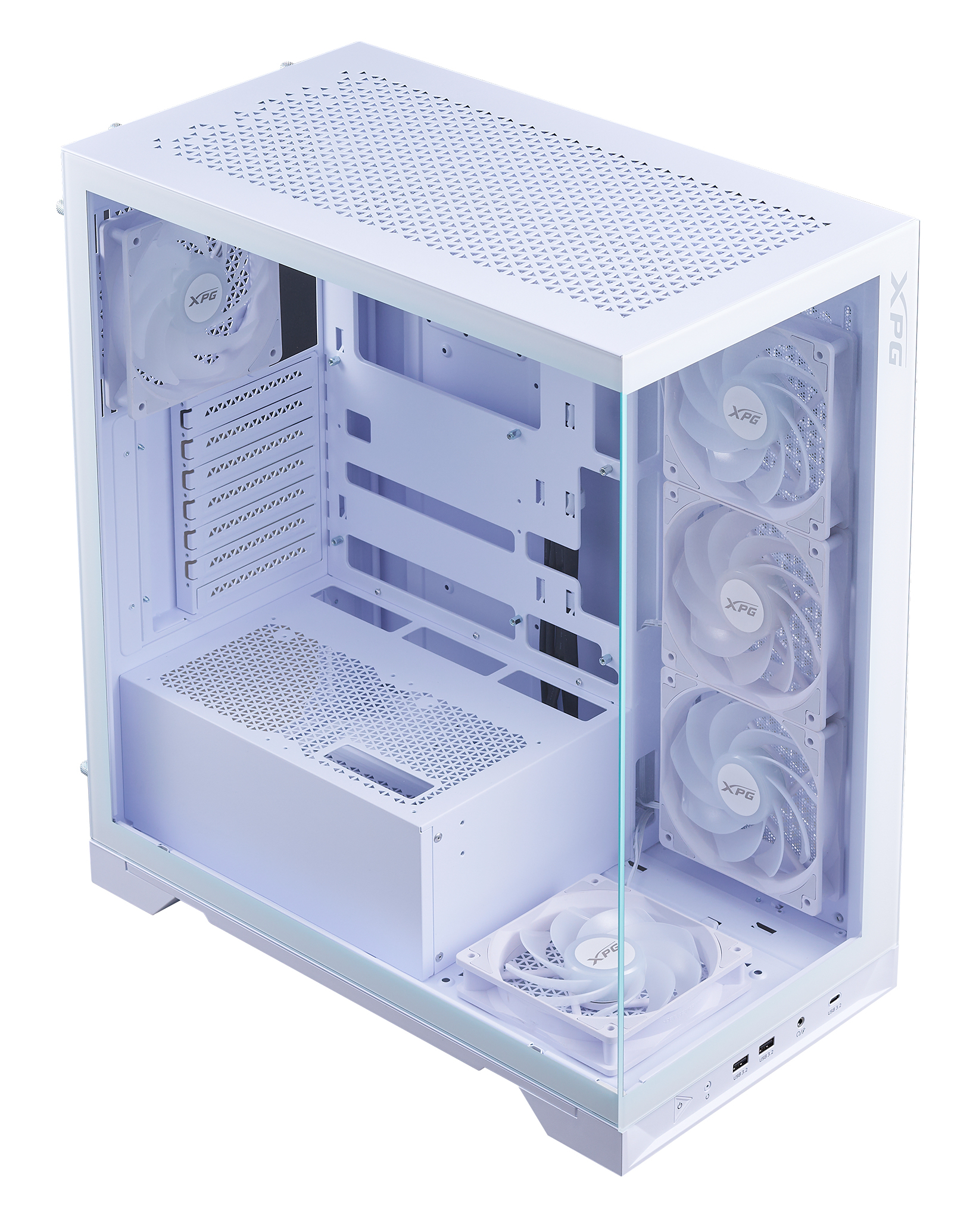 XPG Invader X BTF ATX Midi Tower weiß 5x120mm ARGB USB C