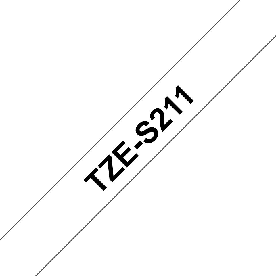 BROTHER TZS211 special tape 6mm 8m white black extra-strong adhesive for lettering instrument