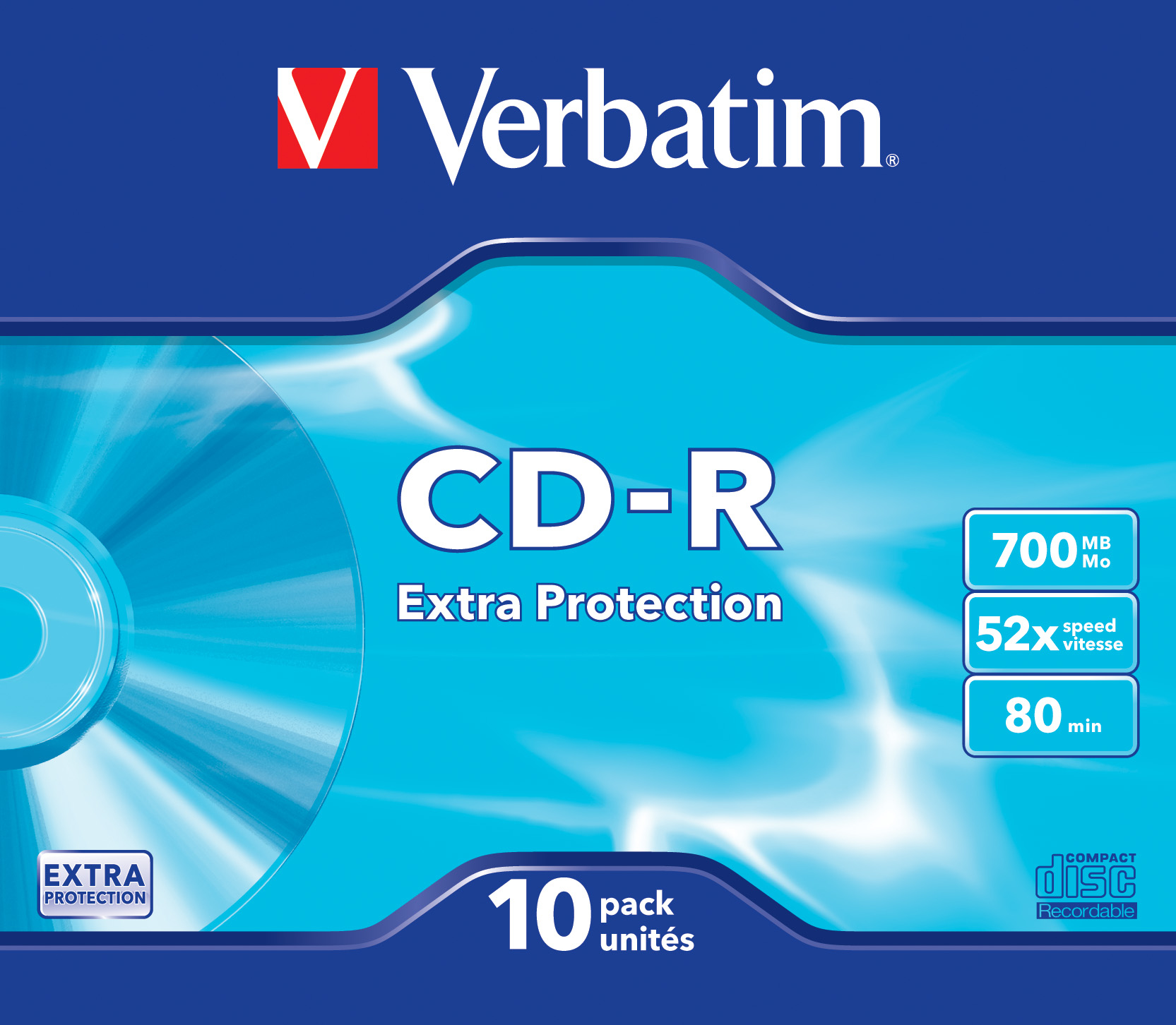 Verbatim CDR DATALIFE 48X 700 MB P SLIM TRAY CART. 10 PACK EX/PRO