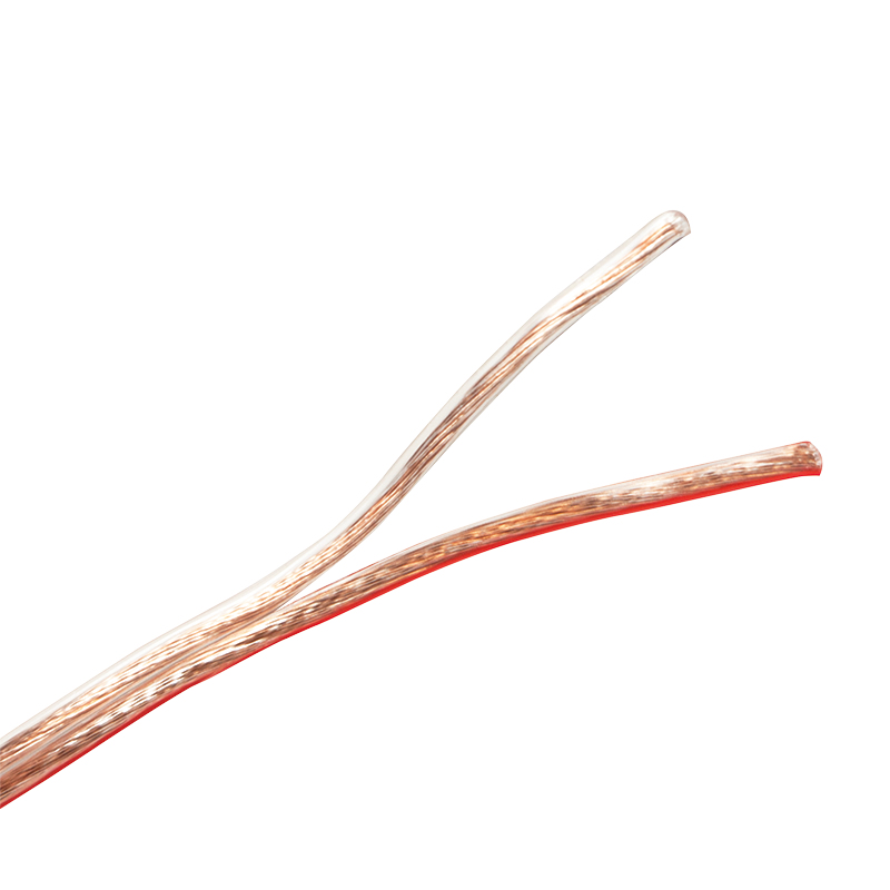 Audio speaker raw cable, 2x 0.75 mm², transparent, 25 m