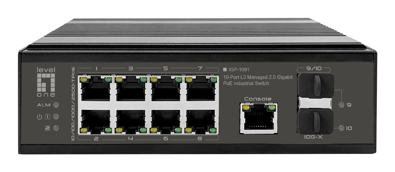 Industr.PoE+Switch 8x2.5G PoE/2x1G/10G SFP+Uplinks