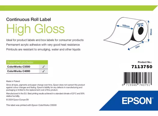 HIGH GLOSS LABEL CONTINUOUS