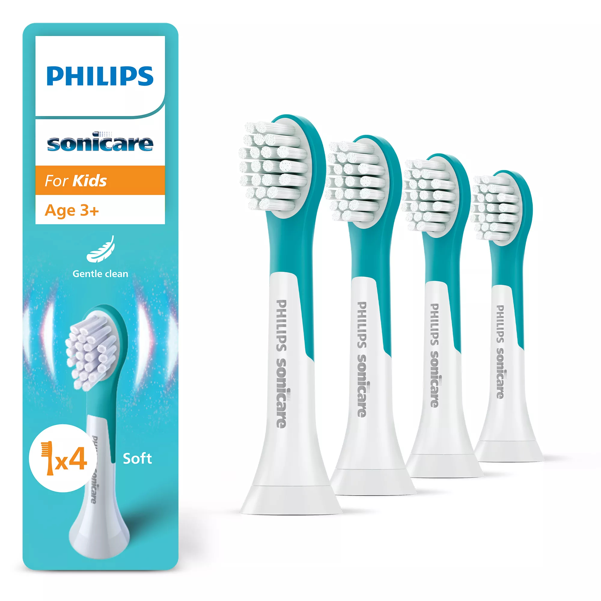 Philips Sonicare For Kids HX6034 Ekstra tandbørstehoved 4 Blå Hvid