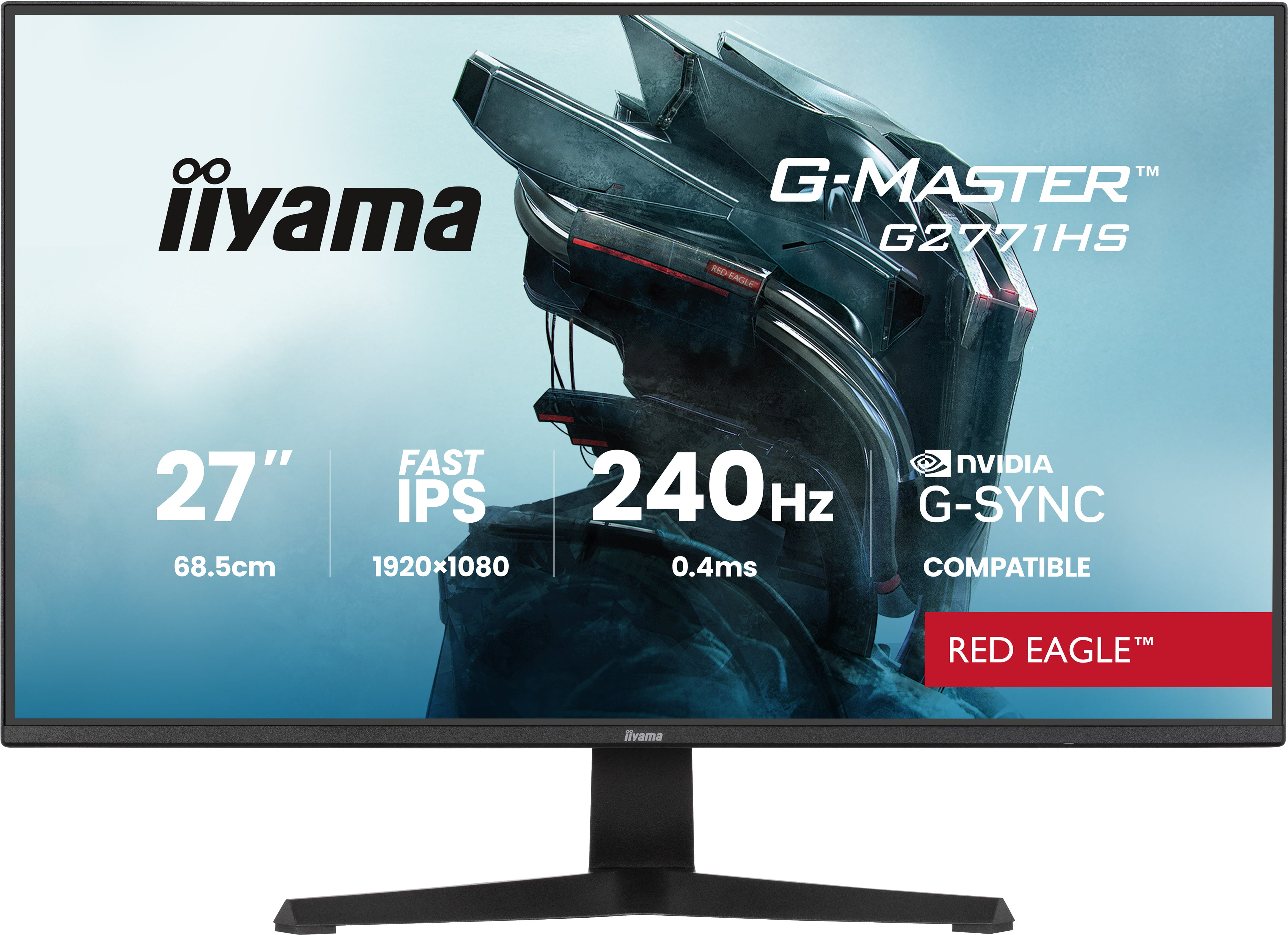 68,6 cm/27? (1920×1080) iiyama G-Master G2771HS-B1 16:9 FHD Fast IPS 0,4 ms 240 Hz HDMI DisplayPort VESA Black