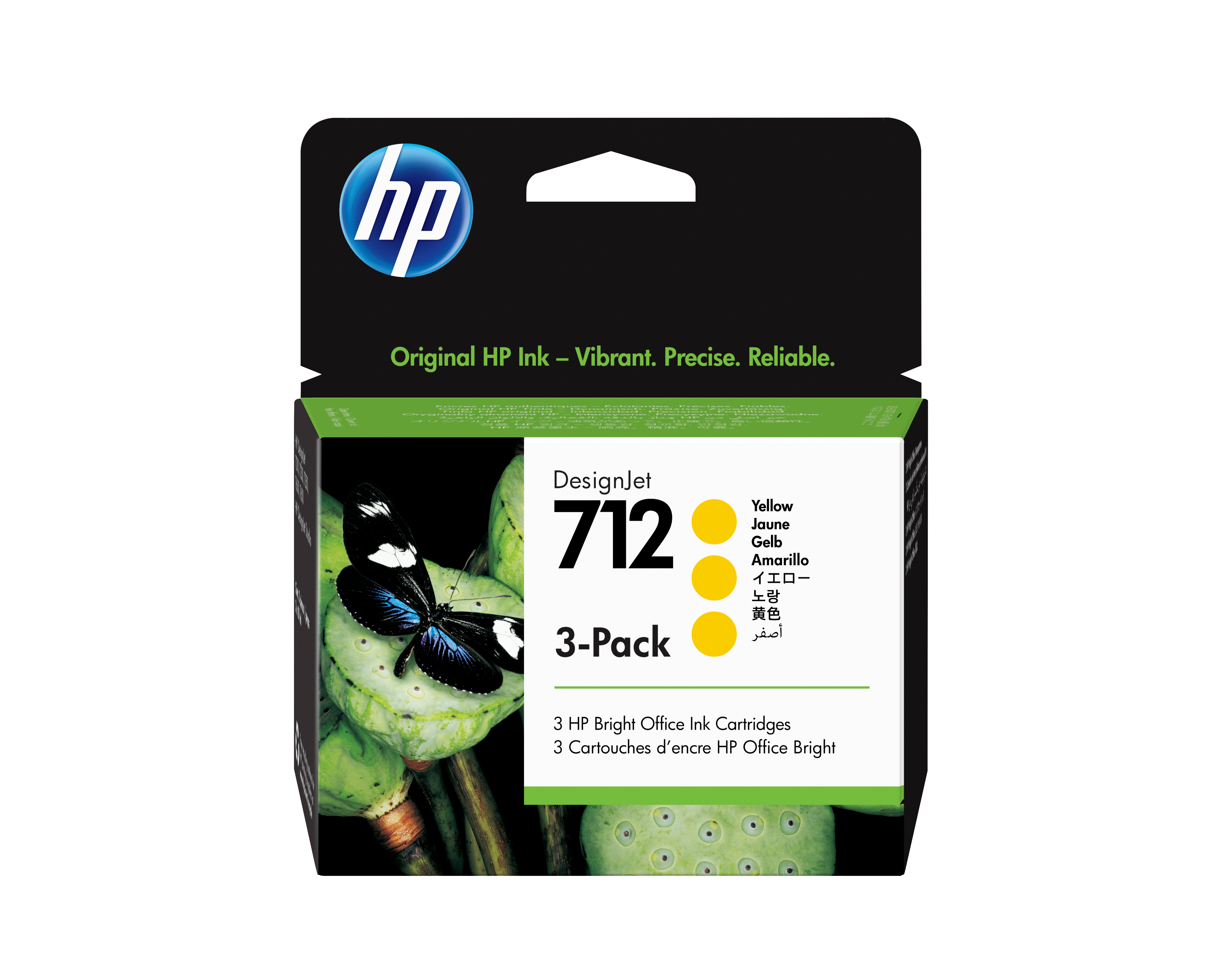 HP 712 - 3 pakker - gul - original - D
