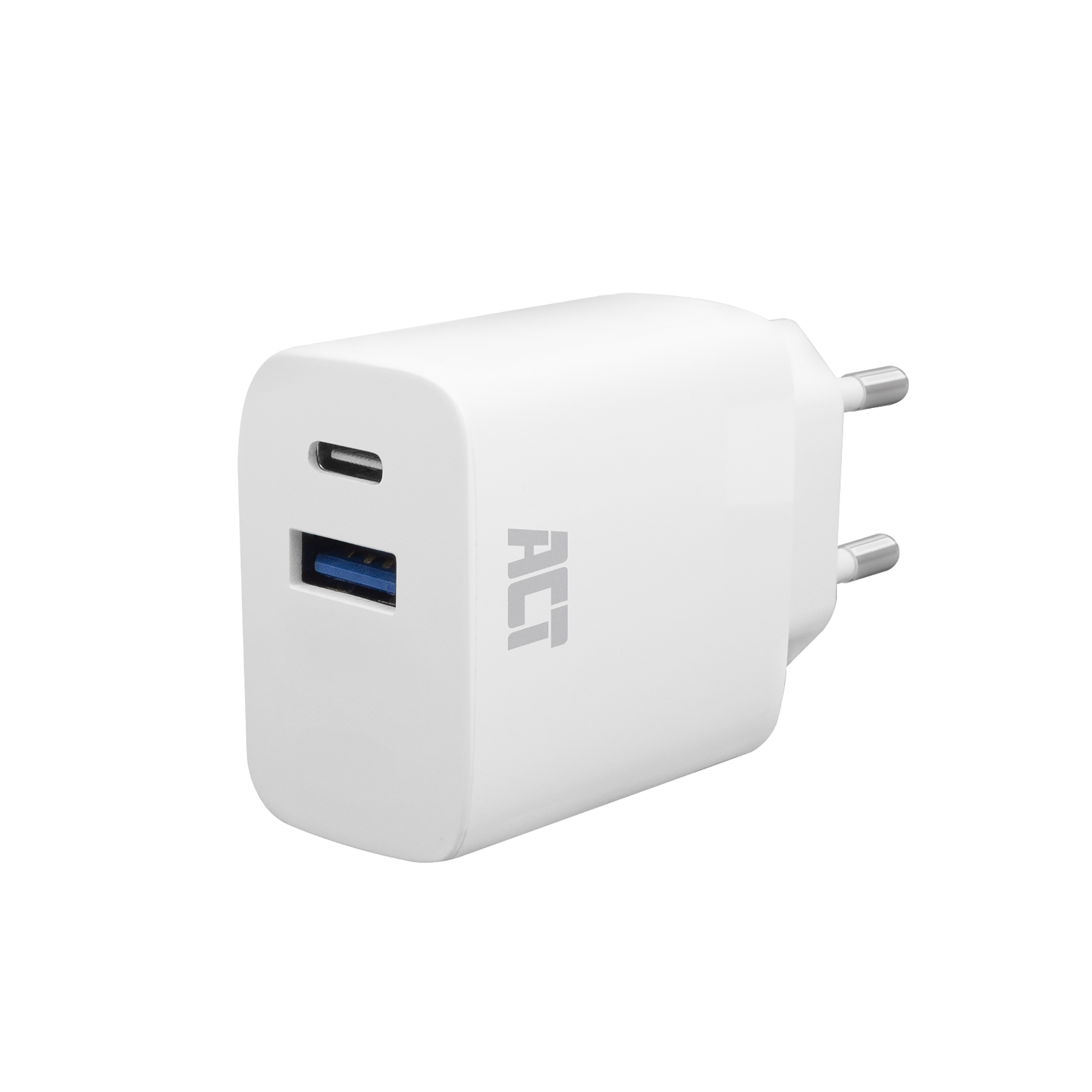 USB-C & USB-A charger 20W with Power Delivery, Quick Charge, GaNFast