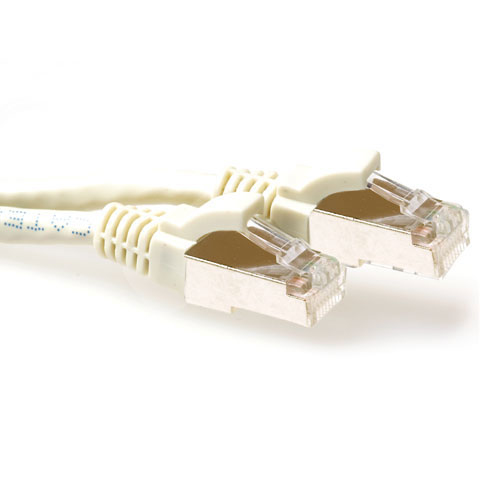Ivory 0.25 meter LSZH SFTP CAT6A patch cable snagless with RJ45 connectors