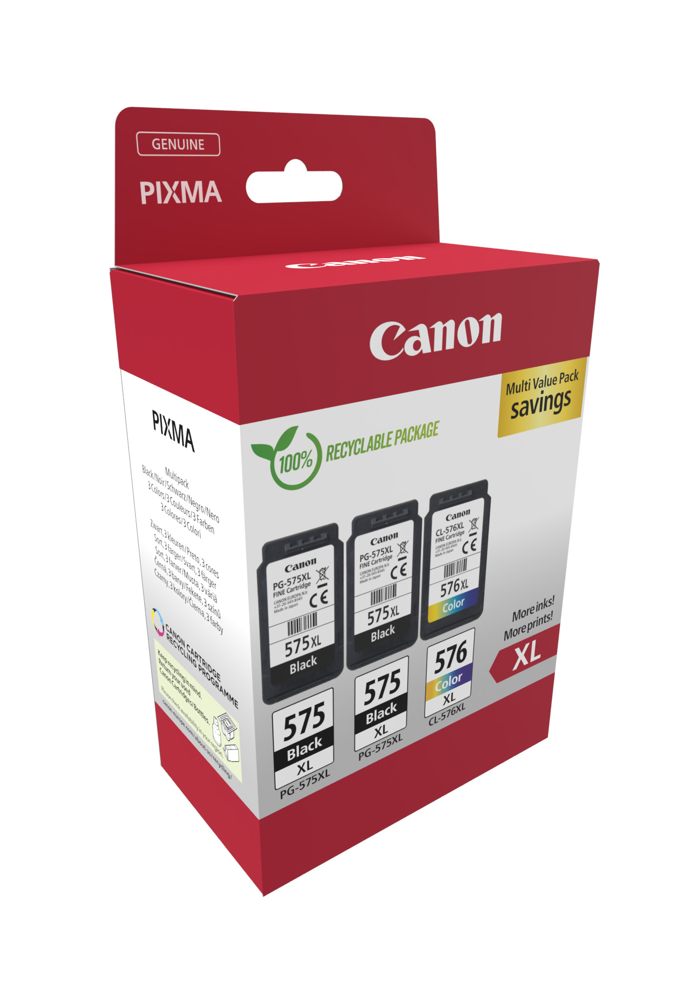 Canon Tinte PG-575XL/CL-576XL 5437C004 3er Multipack (2xBK/Color)