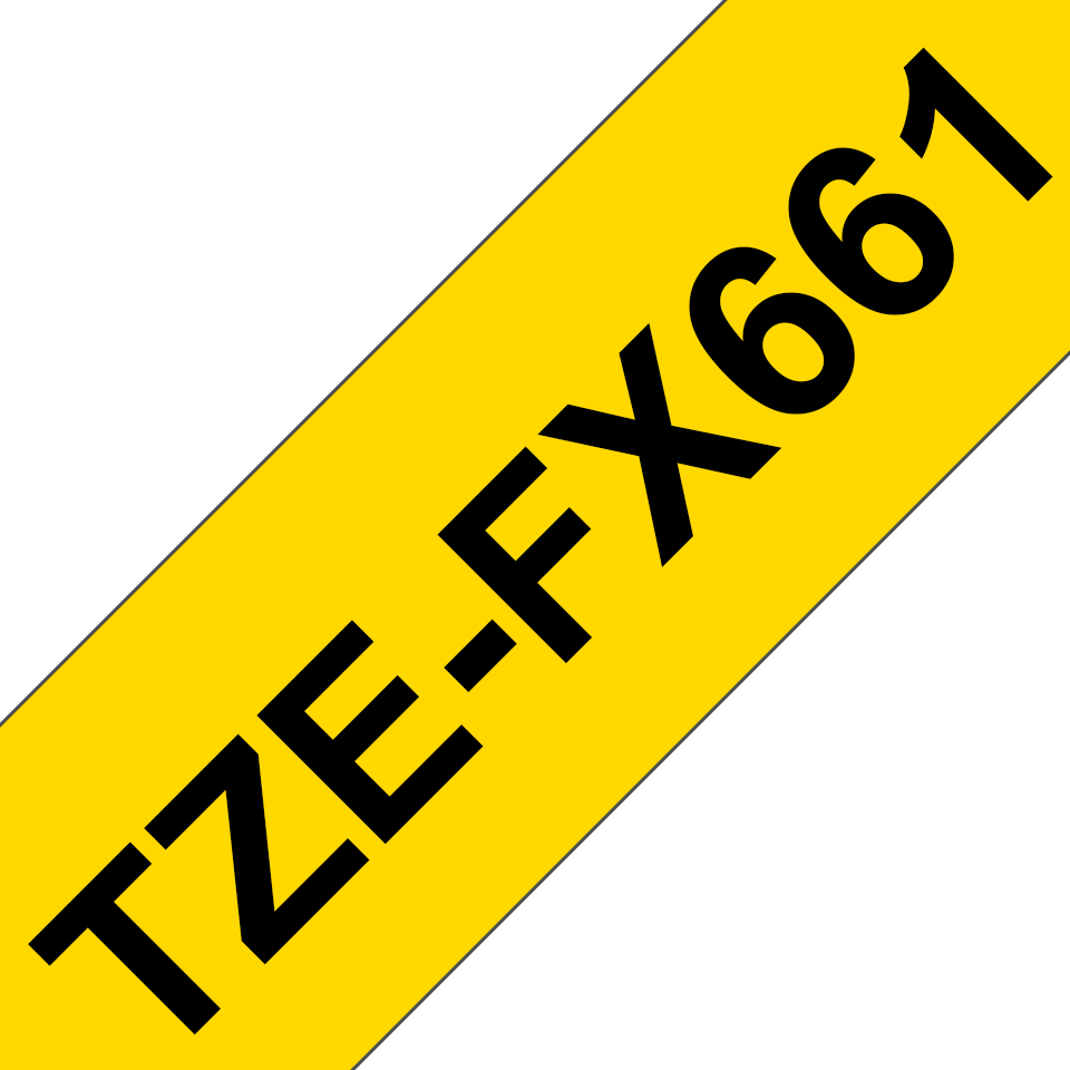 Schriftbandkassette Brother 36mmx8m gelb/schwarz TZe-FX661