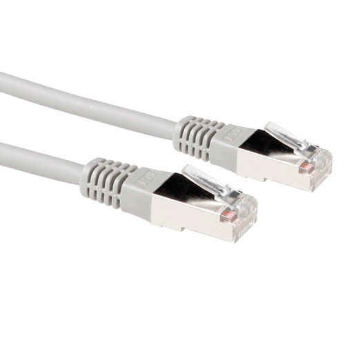 Grey 0.5 meter LSZH F/UTP CAT5E patch cable with RJ45 connectors