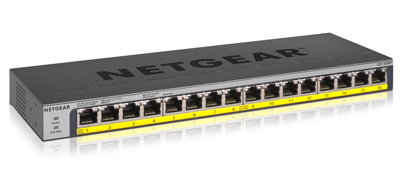 Netgear 16-PORT POE/POE+GB SWITCH **New Retail** POE183W UNMGD