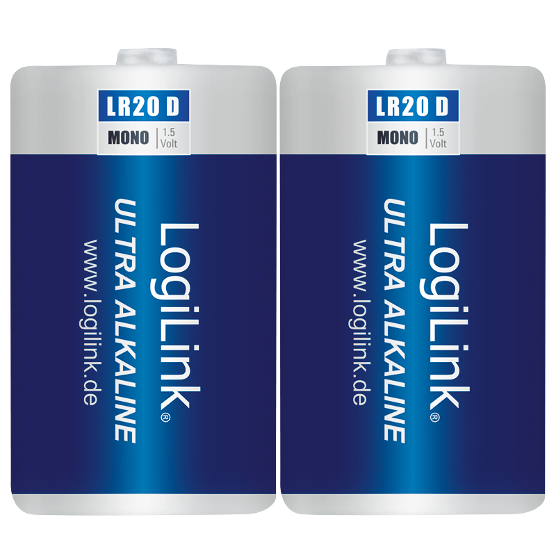 Battery, Ultra Power Alkaline LR20, 2pcs. Blister