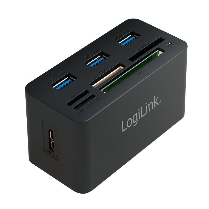 LogiLink CR0042 USB 3.0 HUB 3-Port 3x USB 3.0; All-in-One Kartenleser