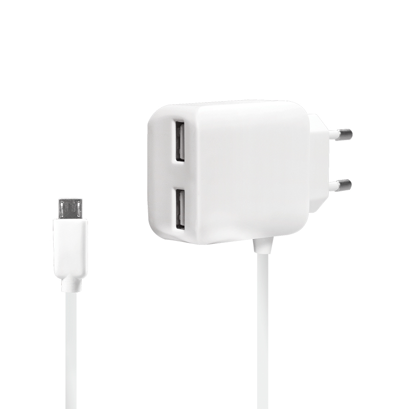 Ladegerät 240V 2+1xUSB 2,1A white LogiLink