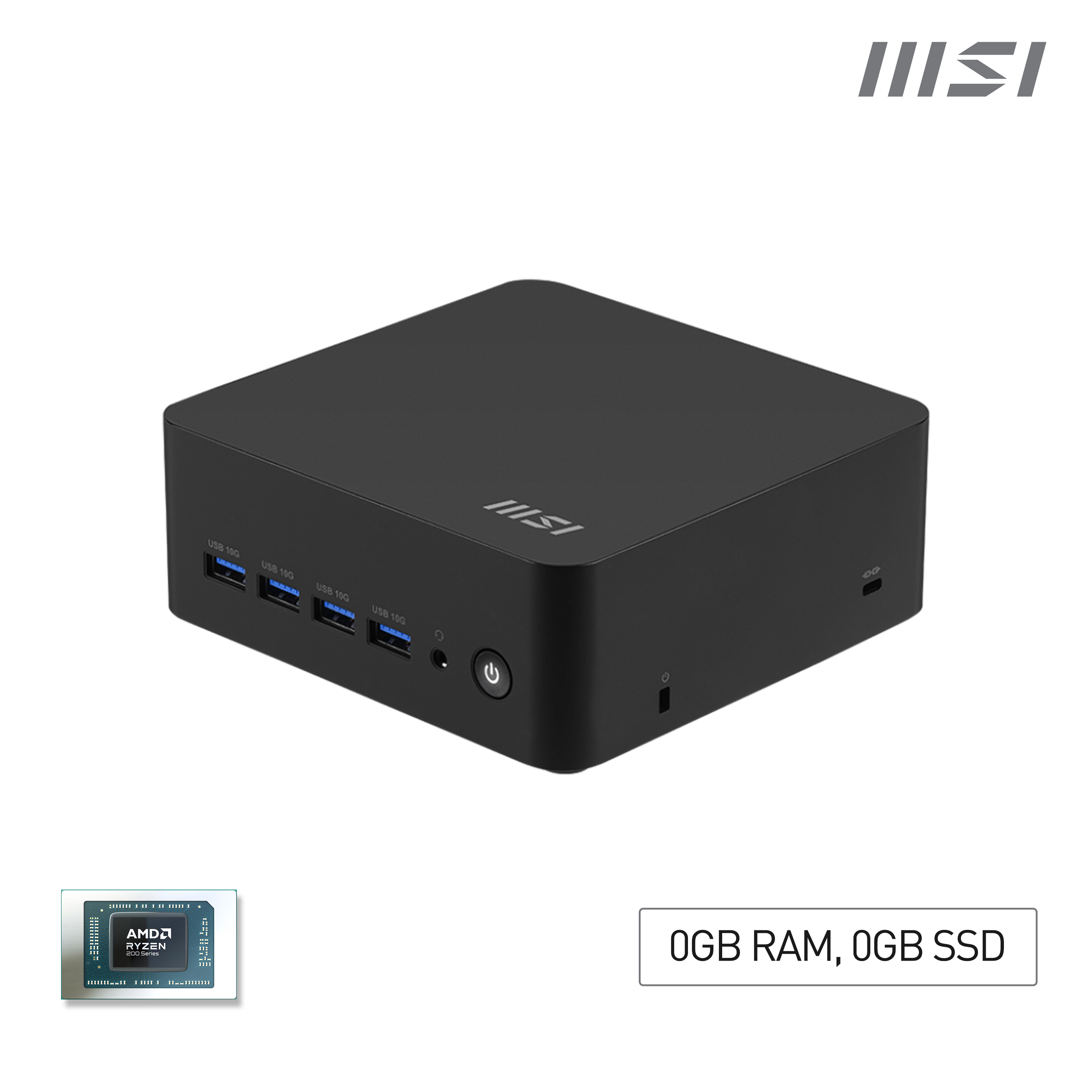 MSI Cubi Z AI Mini PC 8M-008BEU Ryzen 5 8645HS 0GB 0GB AMD Radeon 760M No-OS