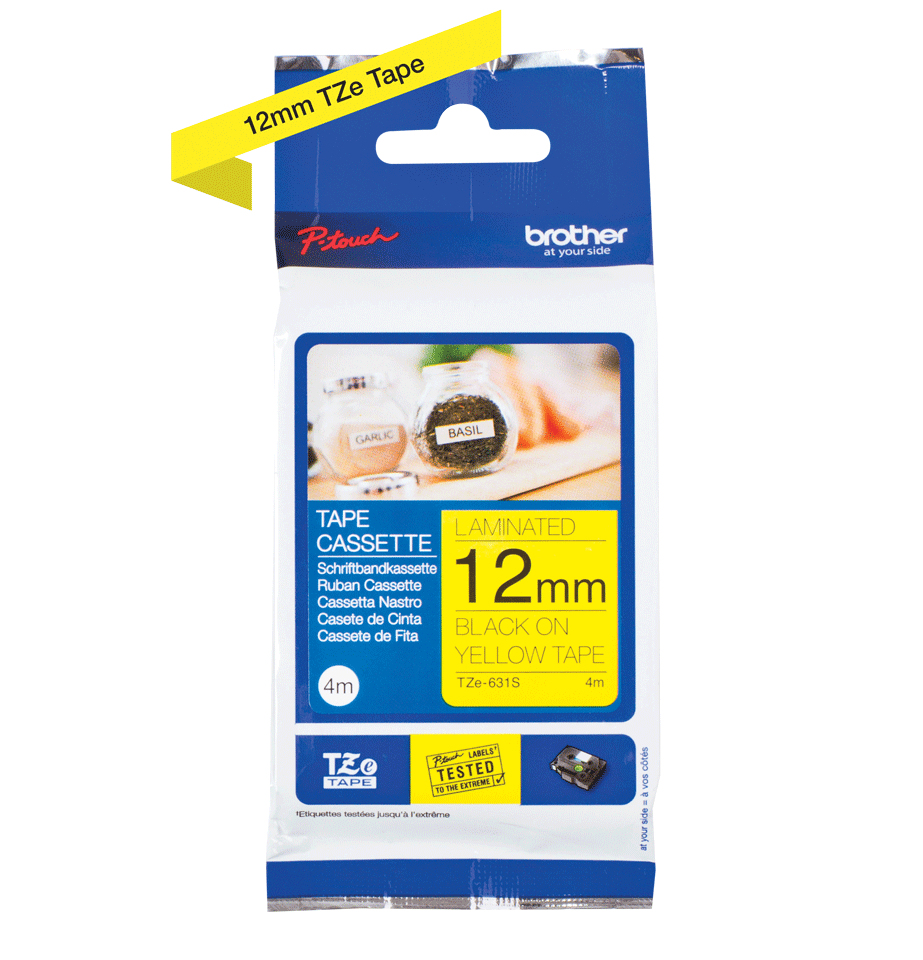 Brother Tze-631S Label-Making Tape  Black On Yellow