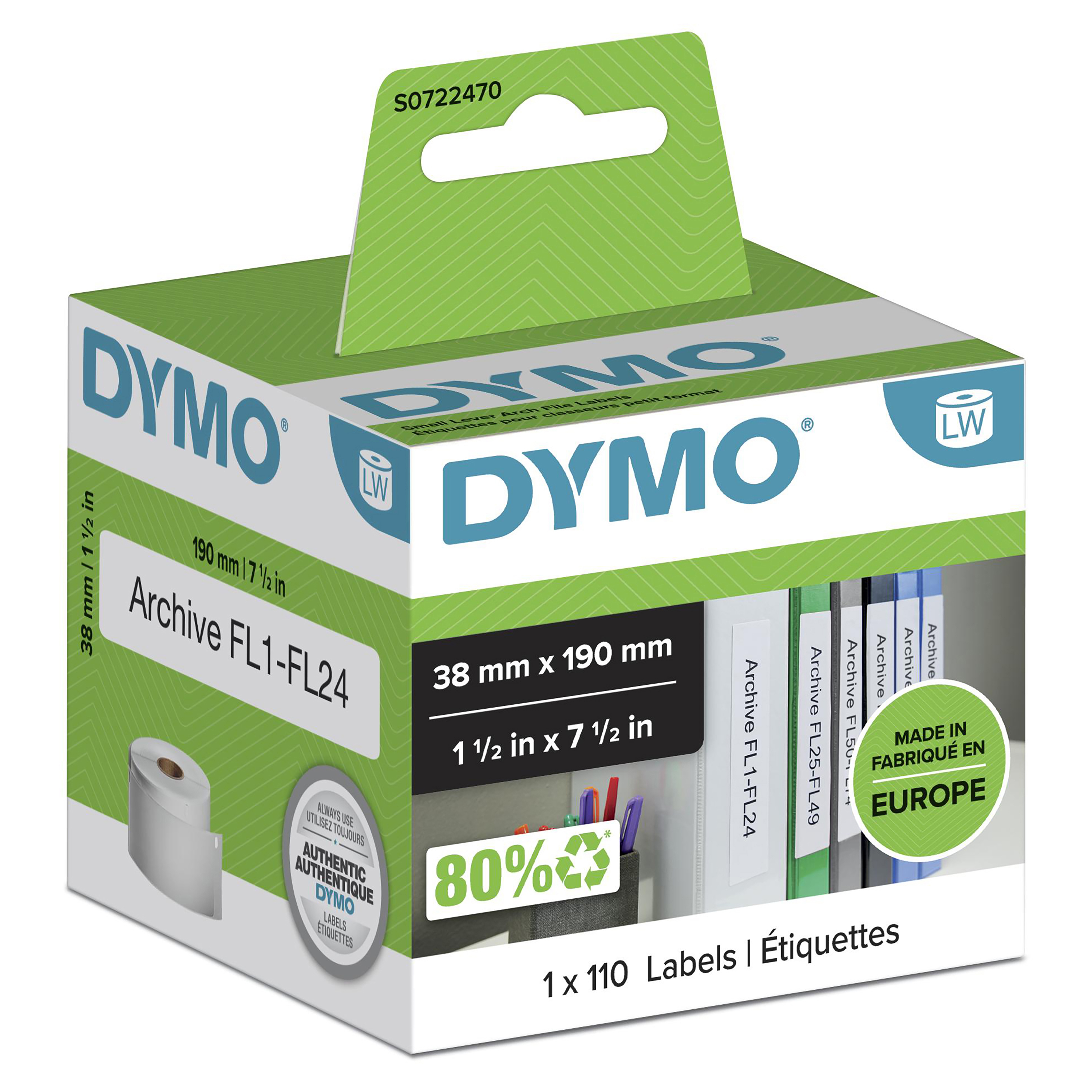 DYMO LabelWriter - "lever arch"- etike