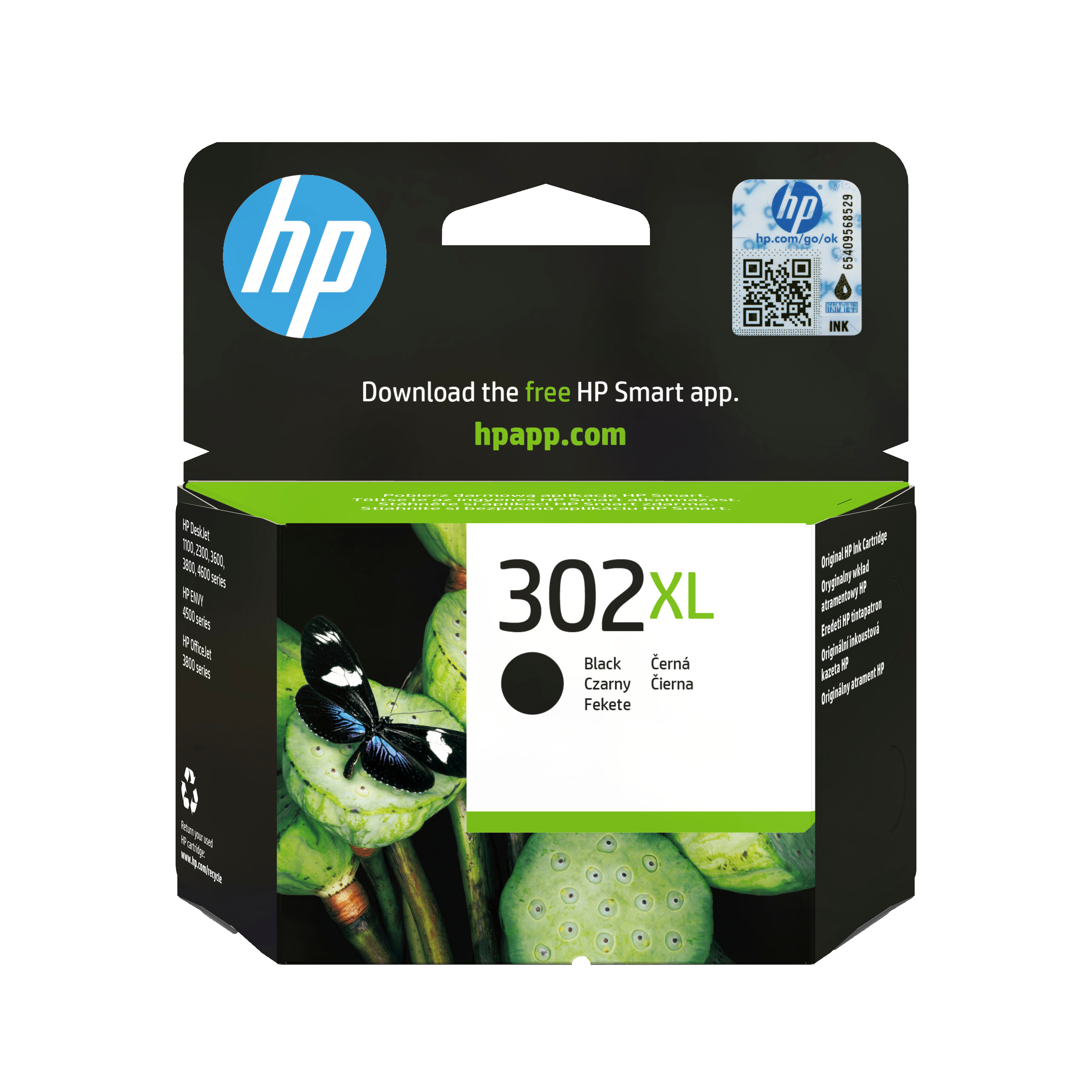 HP 302XL Sort 430 sider Blæk