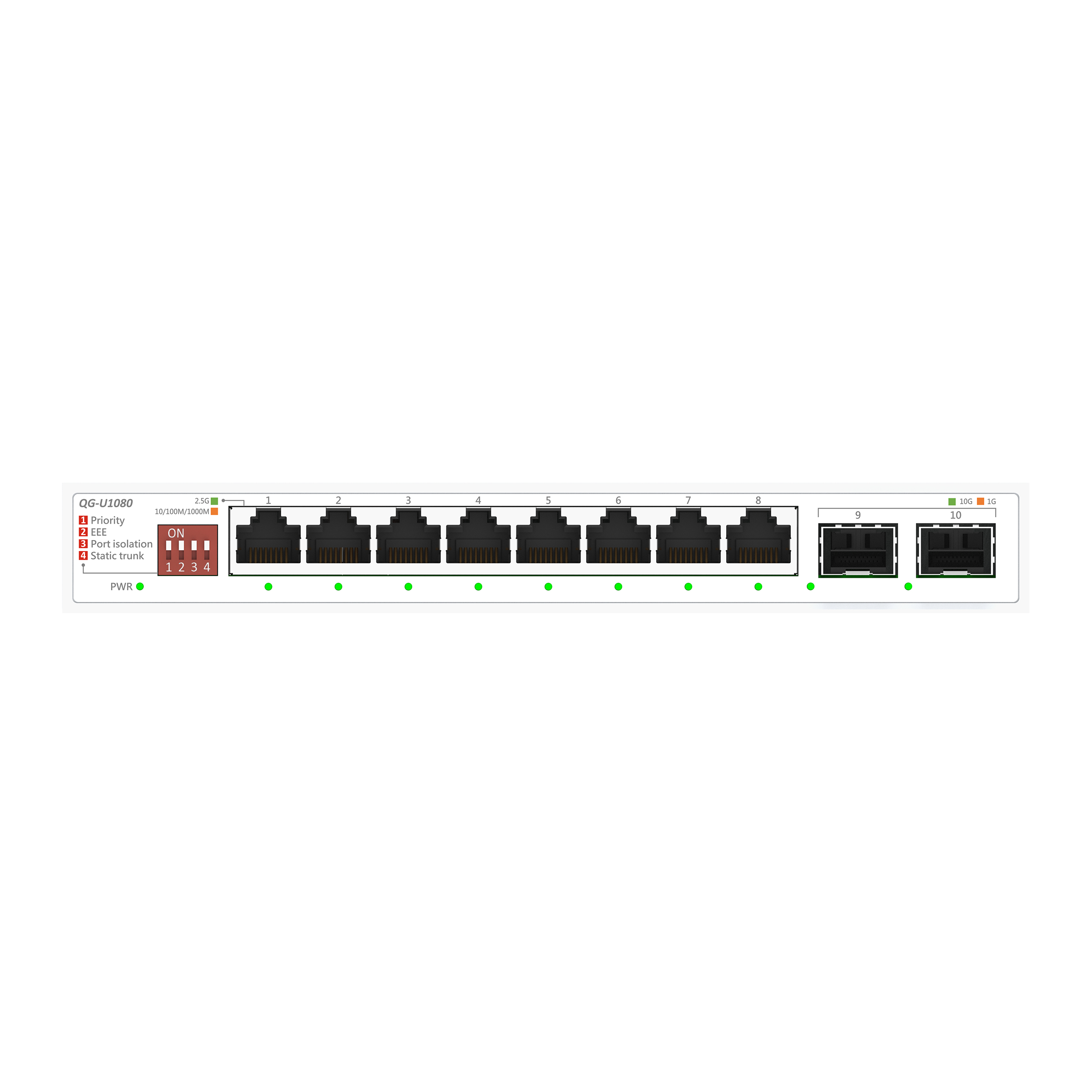 QG-U1080 8-Port 2.5G + 2-Port 10G SFP+ Switch