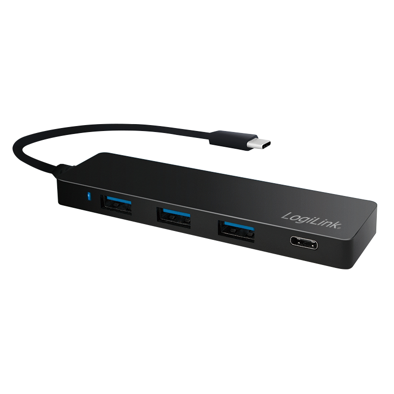 LogiLink USB 3.2 Gen1 Hub, 3+1 port,  USB-C, ultra slim