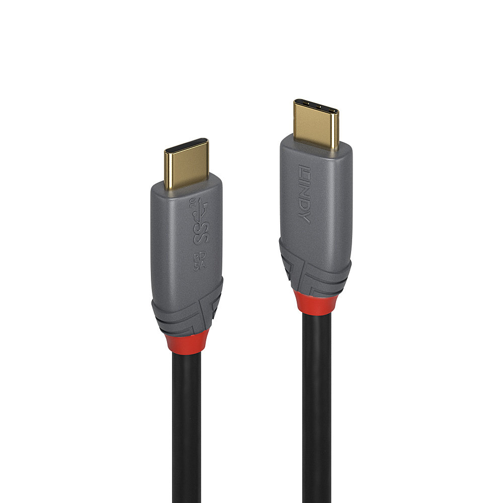 Lindy 1,5M Usb 3.2 Type C Cable, 5A  Pd, Anthra Line