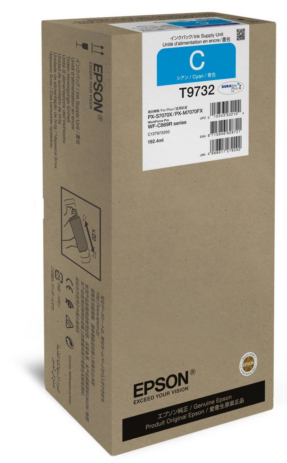 EPSON Tinte cyan 192.4ml WF Pro C869R, ''XL''