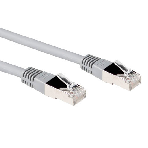 Grey 0.5 meter LSZH U/UTP CAT5E patch cable with RJ45 connectors